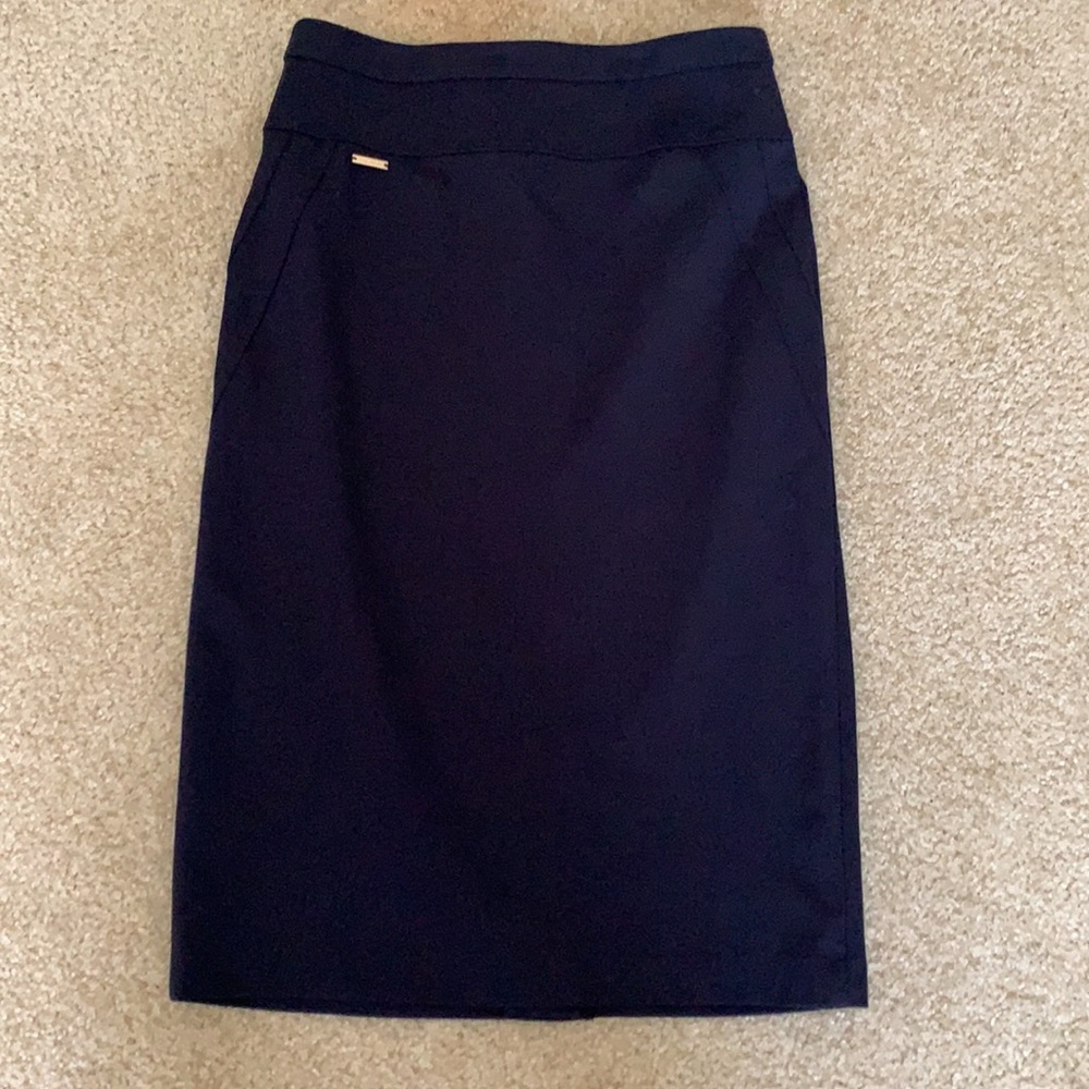 Tahari navy pencil skirt